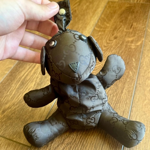 Auth Gucci Nylon Teddy Bear with Zip Pocket - Picture 1 of 2
